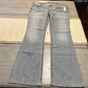 NWT Silver Jeans Aiko Flare Light Wash Super Stretch Womens Sz 18 Inseam 35